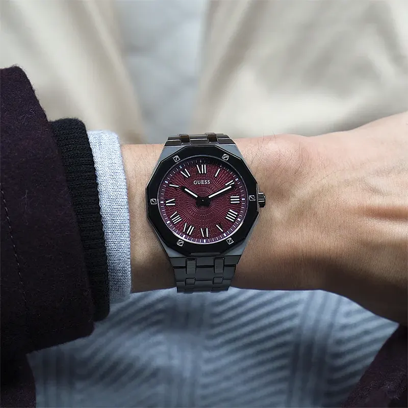 Guess Asset Purple Sunray Dial Casual Men's Watc- GW0575G5